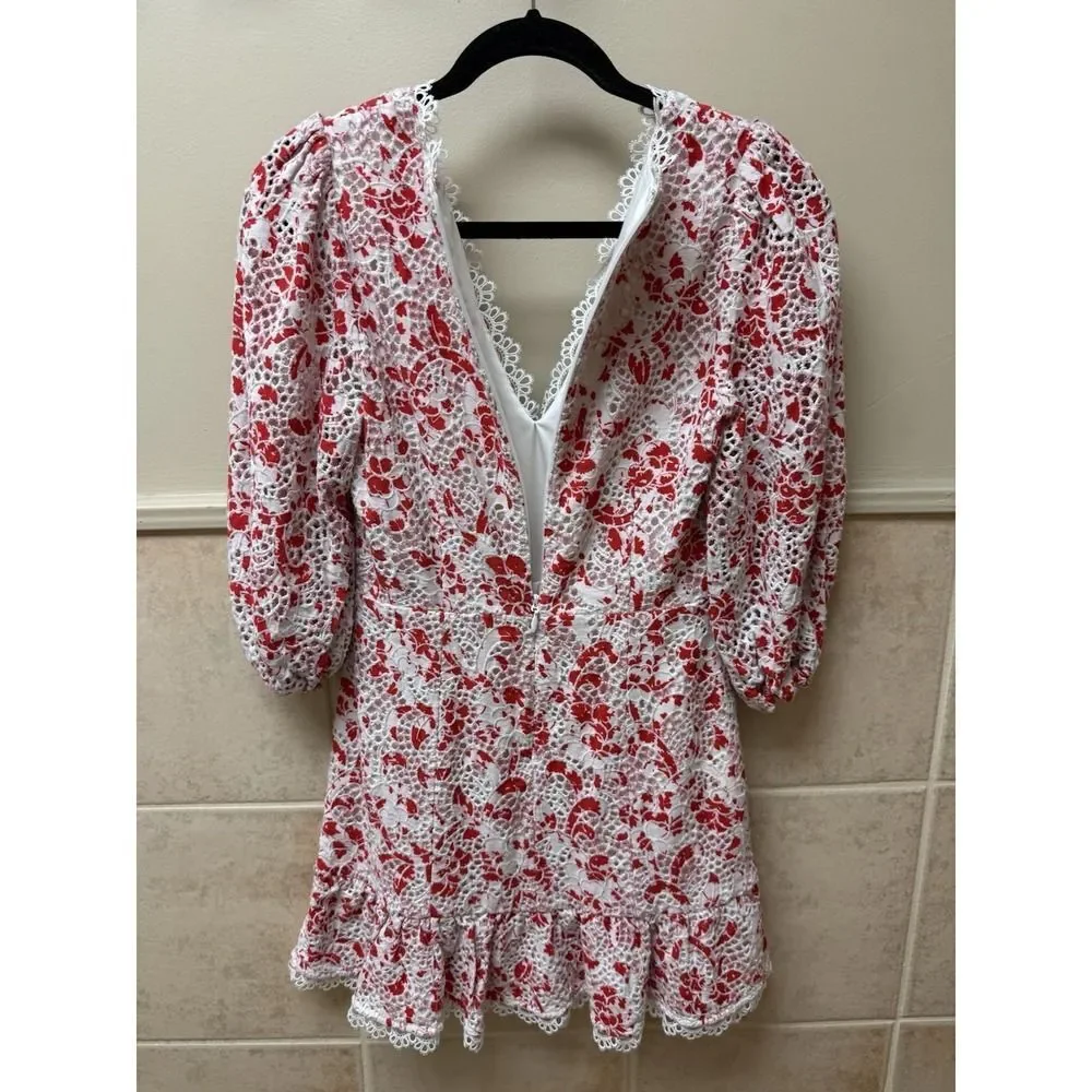 La Maison Talulah Dance & Romance Lacey Eyelet Mini Dress Cottagecore. Sz M